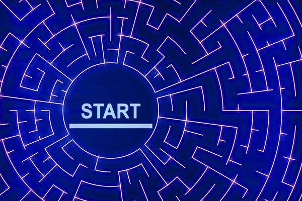 Inicie o labirinto azul — Fotografia de Stock