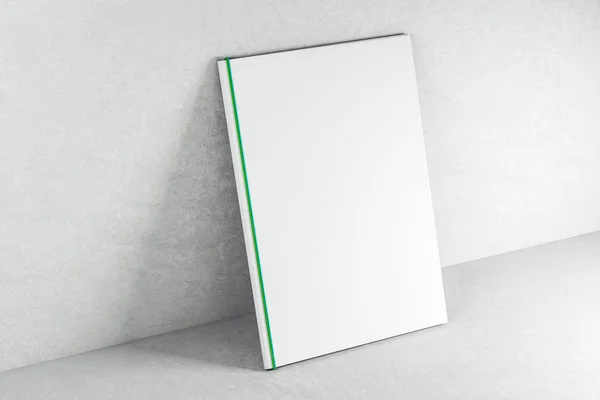 Beton zemin üzerine boş beyaz kitap — Stok fotoğraf