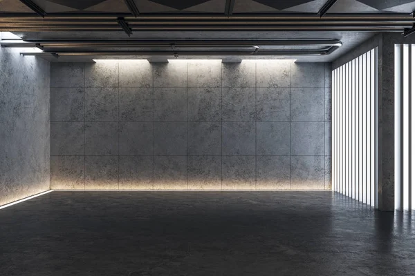 Ljus betong galleri interiör — Stockfoto