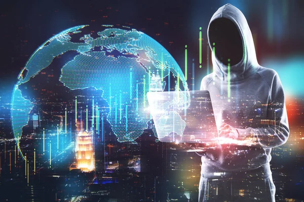 Concetto globale di dati e hacking — Foto Stock