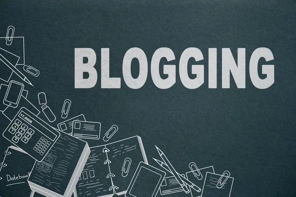 Έννοια Blogging και μάρκετινγκ — Φωτογραφία Αρχείου