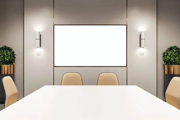 Meeting room with blank poster — Stock Photo, Image