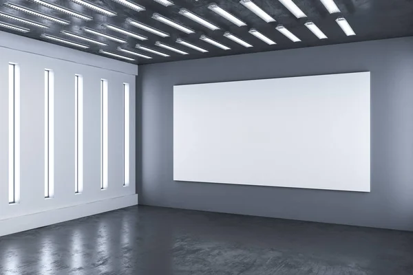 Interiér haly s prázdným billboardem — Stock fotografie