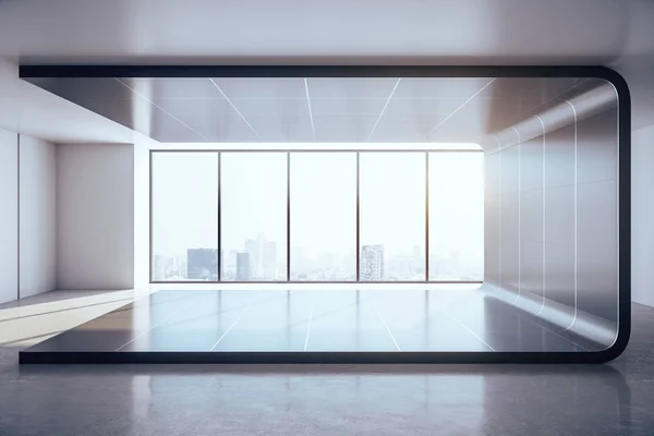 Futurisztikus modern, üres belső tér — Stock Fotó