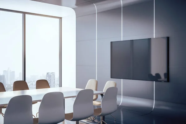 Conference interior room with plasma — Stock Photo, Image