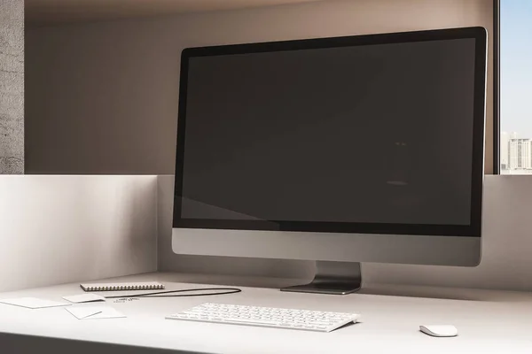 空白的黑色电脑屏幕 — 图库照片
