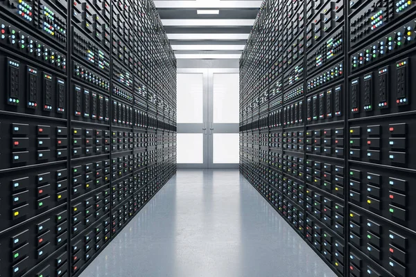 Modernt skinande serverrum — Stockfoto