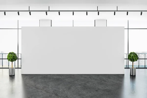 Minimalistic white gallery interior