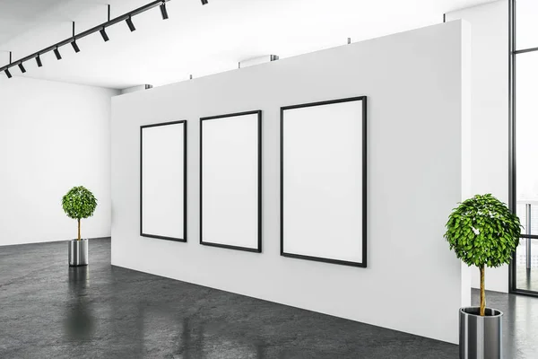 Minimalistisch wit galerie interieur — Stockfoto