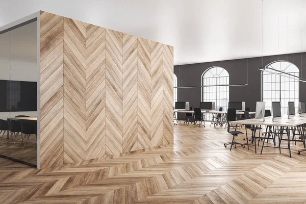 Hedendaags kantoor met houten vloer — Stockfoto