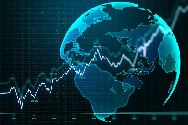 Business interface and stock chart. — ストック写真