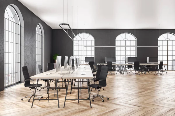 Coworking-kontor av tre – stockfoto