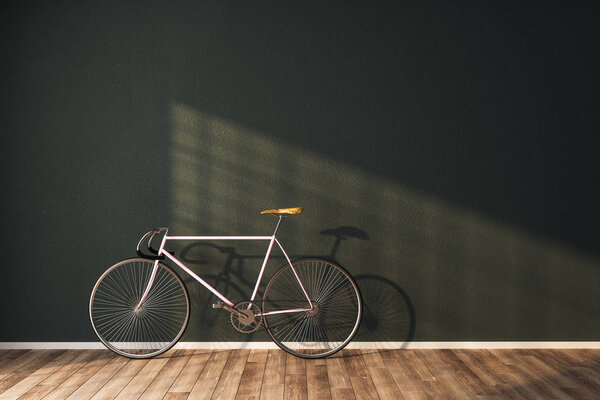 interior with bicycle and empty wall