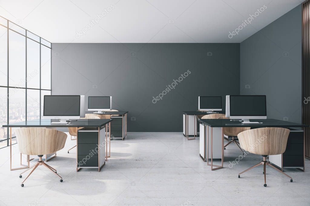 Minimalistic coworking office interior