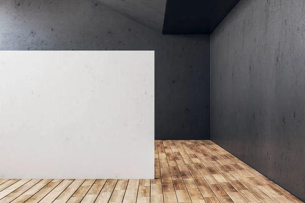 Galería contemporánea interior con pared blanca vacía — Foto de Stock