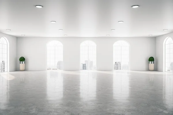 Minimalistic gallery interior with window — Stock Photo, Image