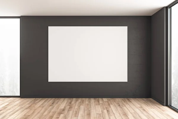 Minimalistic interior with window and blank billboard — 스톡 사진