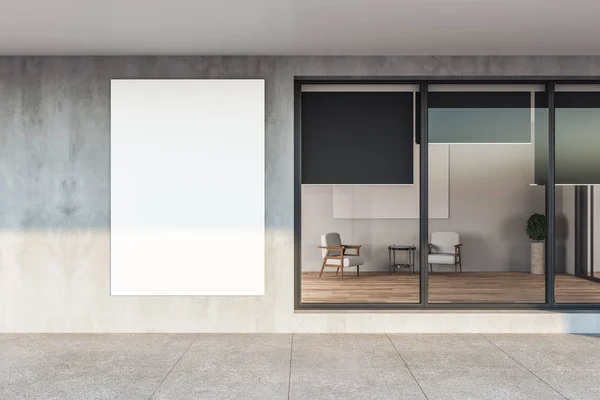 Casa appartamento minimalista con facciata grigia — Foto Stock