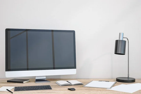 Modern workspace with computer — Stock Photo, Image