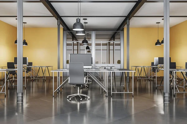 Modernes Coworking-Bürointerieur aus Beton — Stockfoto