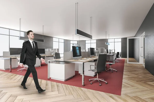 Businessman in modern office interior with furniture. — 스톡 사진