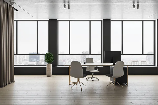 Modern office interior with computer — Stock Photo, Image