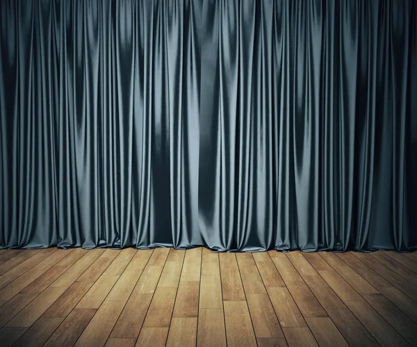 Etapa con cortina gris — Foto de Stock