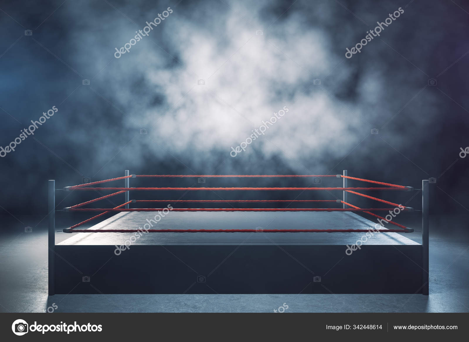 Boxing ring arena and floodlights design Vector Image