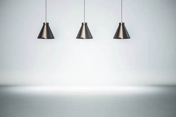 Üç siyah tavan lambası — Stok fotoğraf