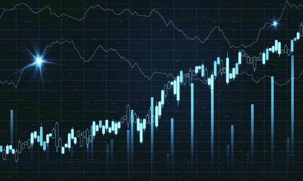Digital screen with business charts — Stockfoto
