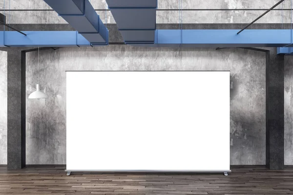 Modern loft interior room with blank billboard — Zdjęcie stockowe