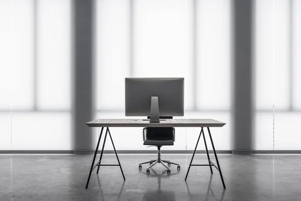 Modern workspace desktop with computer