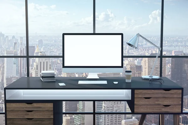 Contemporary office with computer on table — Stockfoto