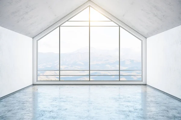 Modern tetőtéri belső szoba tájképpel — Stock Fotó