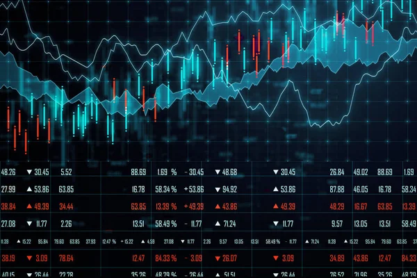 Digital Screen Stock Charts Statistics Business Financial Success Concept Mock — ストック写真