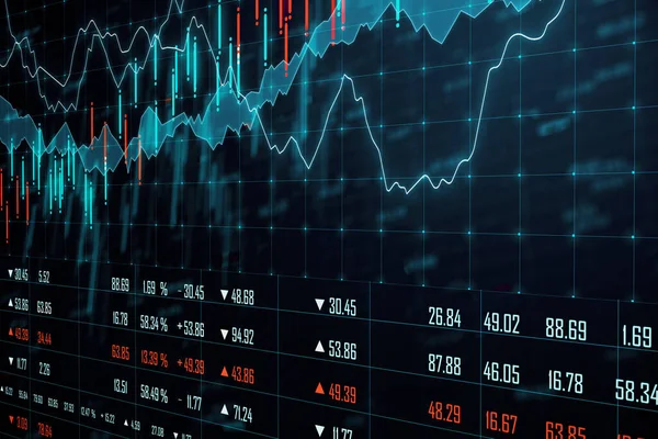 Schermo Digitale Con Interfaccia Analisi Marketing Concetto Successo Economico Finanziario — Foto Stock