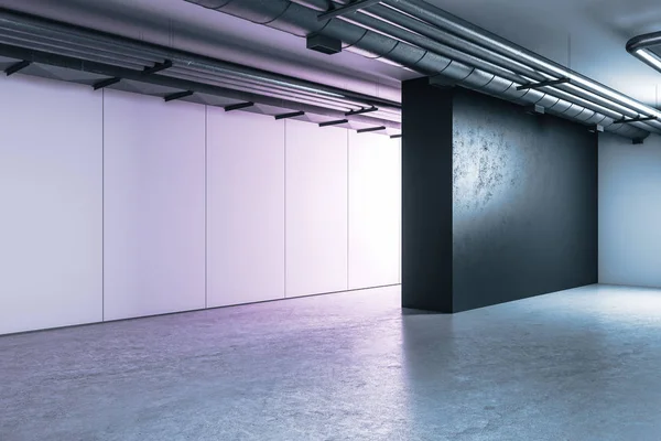 城市紫色室内 墙上有复制空间 列报概念 3D渲染 — 图库照片