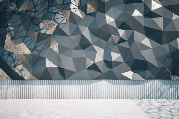 Soyut Çokgen Duvarın Beton Zeminin Görüntüsü Sanat Tasarım Konsepti Modifiye — Stok fotoğraf
