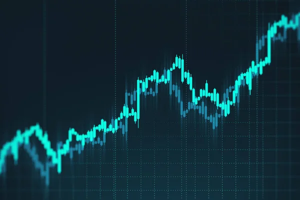 Ragyogó Állomány Infografika Virtuális Képernyőn Pénzügyi Kereskedelmi Koncepció Mock Renderelés — Stock Fotó