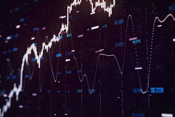 Brillant Stock Analytics Business Report Sur Écran Virtuel Concept Finance — Photo