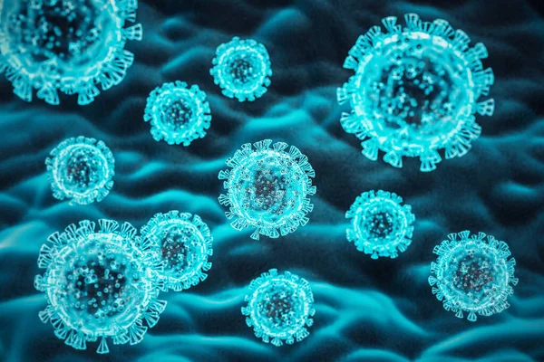 Μπλε Μικροοργανισμός Coronavirus 2019 Ncov Έννοια Της Κρίσης Του Coronavirus — Φωτογραφία Αρχείου