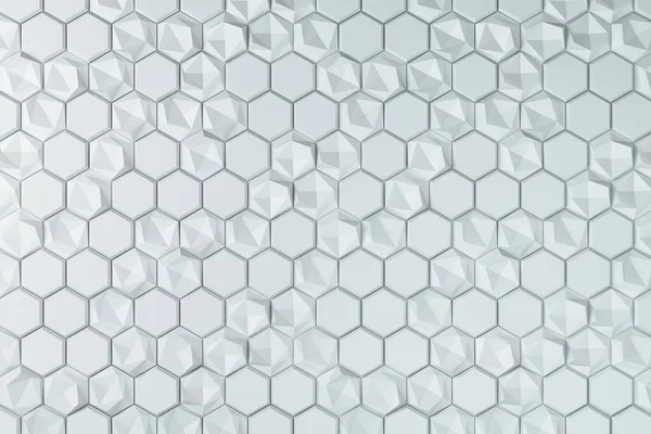 Creative Abstract White Hexagonal Background Design Technology Concept Mock Rendering — Stock Photo, Image