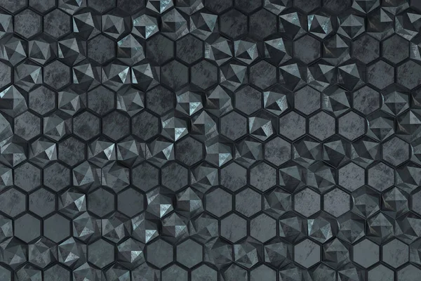 Creative Abstract Gray Hexagonal Background Design Technology Concept Mock Rendering — Stock Photo, Image