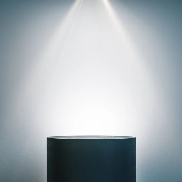 Empty Illuminated Pedestal Interior Copy Space Performance Presentation Concept Mock — Stock Photo, Image