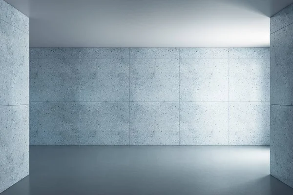 Modern Betonnen Interieur Met Kopieerruimte Muur Zonlicht Betonnen Vloer Weergave — Stockfoto