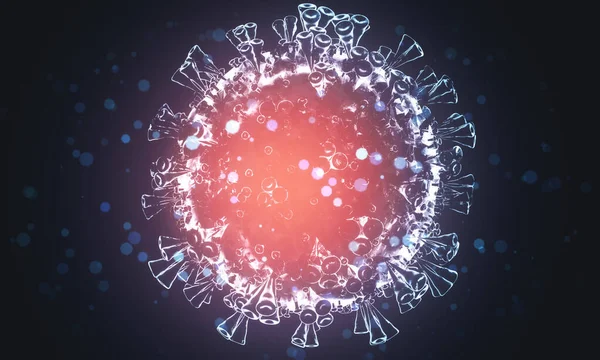 Red Coronavirus 2019 Ncov Coronavirus Helath Crisis Concept Close Rendering — Stock Photo, Image