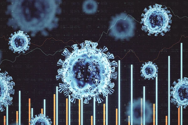 Mavi Coronavirus 2019 Ncov Şamdan Grafiğiyle Arkaplan Coronavirus Helath Kriz — Stok fotoğraf