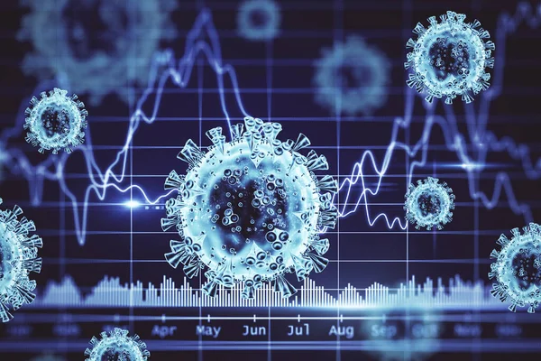 Bakterie Bakterii Wirusa Kiełków Coronavirus 2019 Ncov Wykres Twórczy Wykresem — Zdjęcie stockowe
