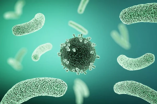 Primer Plano Las Células Virales Coronavirus 2019 Ncov Concepto Crisis — Foto de Stock