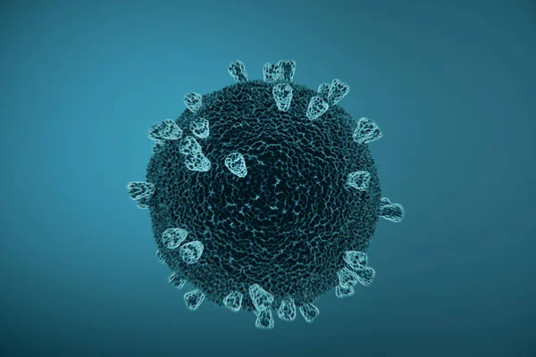 Blue Coronavirus 2019 Ncov Coronavirus Helath Crisis Concept Close Rendering — Stock Photo, Image